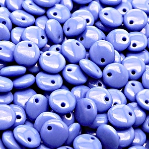 40ks České skleněné mačkané korálky čočka 8mm sytá mořská modrá