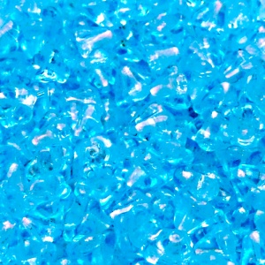 30ks České skleněné mačkané korálky zvonečky 6x8mm světlá akva