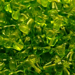 10ks České skleněné mačkané korálky zvonečky 11x13mm olivín