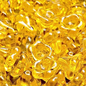 10ks České skleněné mačkané korálky zvonečky 11x13mm jantar