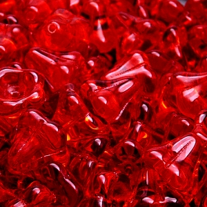 10ks České skleněné mačkané korálky zvonečky 11x13mm rubín