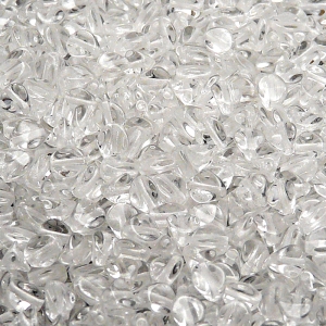 100ks České skleněné mačkané korálky pohanka 5mm čirá