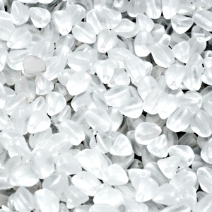 100ks České skleněné mačkané korálky pohanka 5mm čirá mat