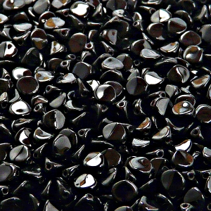 100ks České skleněné mačkané korálky pohanka 5mm černá