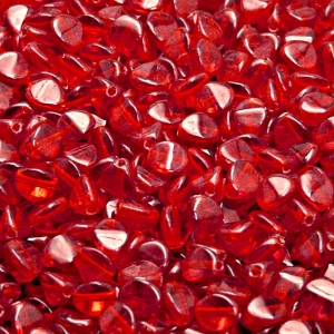 100ks České skleněné mačkané korálky pohanka 5mm rubín