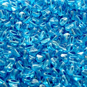 100ks České skleněné mačkané korálky pohanka 5mm akva